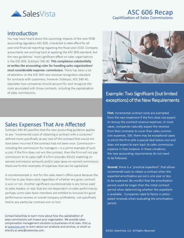 SalesVista-ASC 606-Sales Expenses Affected Brief